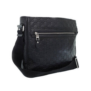 Gucci Leather ssima Crossbody Bag Messenger Black